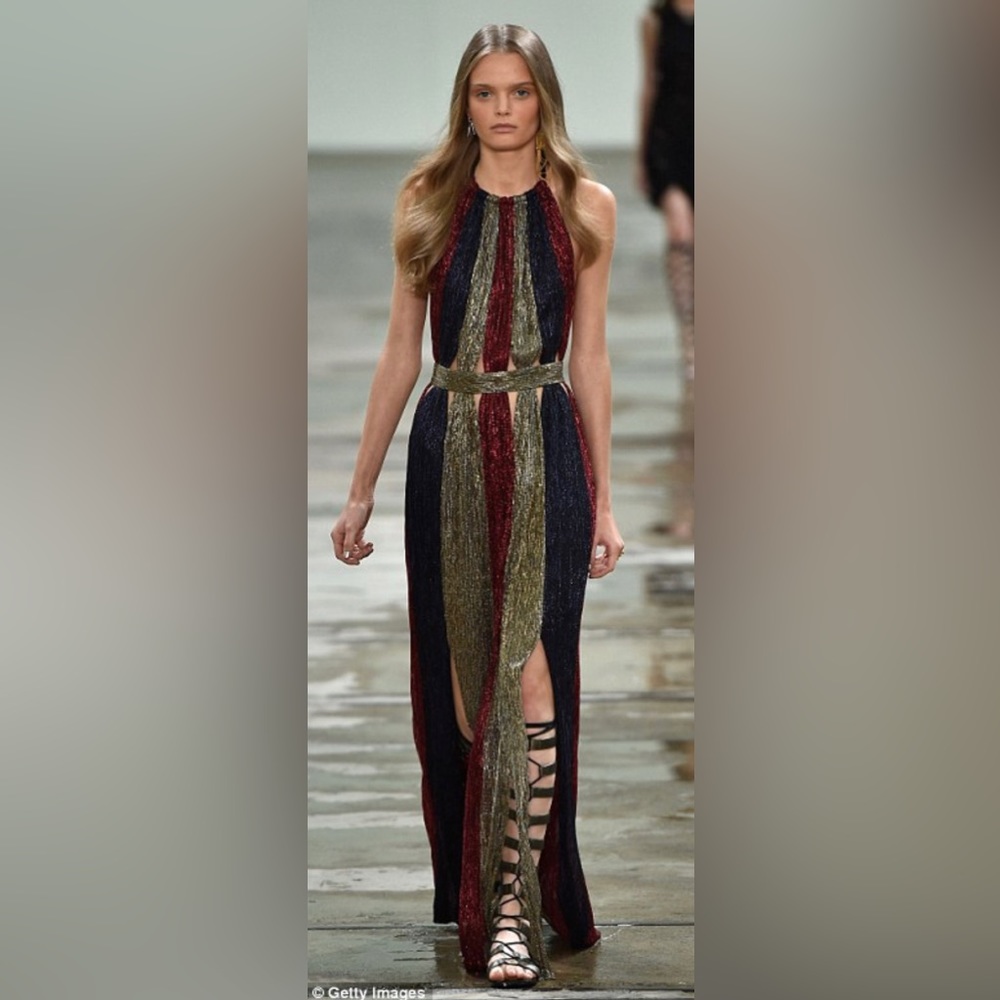 Bec & Bridge metallic cut out gown